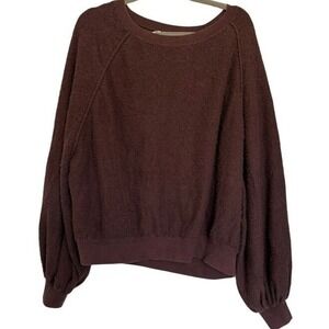 Free People Found My Friend Pullover Plum Burgundy Size Medium OB1222468